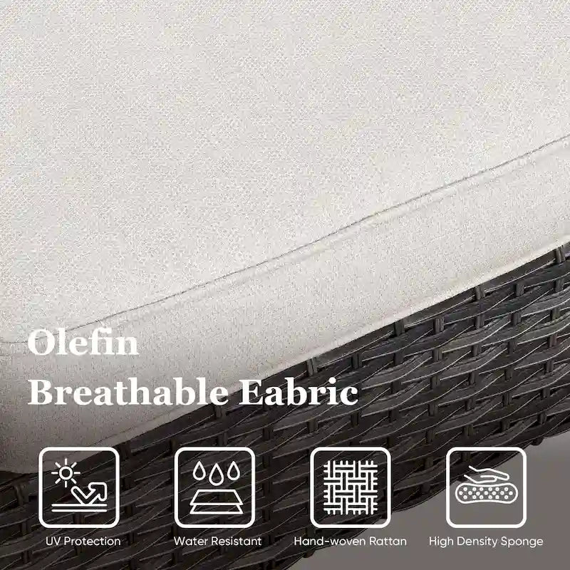 4 Piece Patio Chairs Wicker Outdoor Chair - Grey