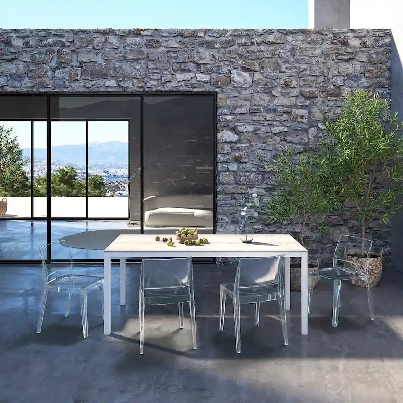 WRGHOME Modern Stacking Patio Dining Side Chair Indoor/Outdoor (Set of 2) - 31.10   H X 19.29   W X 19.68   D