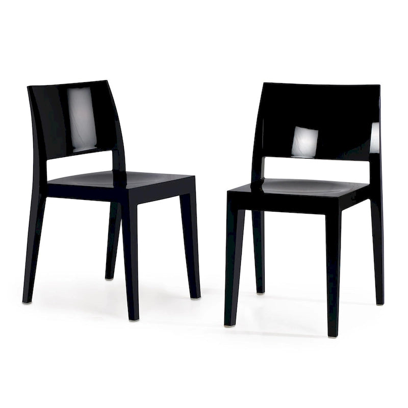 WRGHOME Modern Stacking Patio Dining Side Chair Indoor/Outdoor (Set of 2) - 31.10   H X 19.29   W X 19.68   D