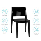 WRGHOME Modern Stacking Patio Dining Side Chair Indoor/Outdoor (Set of 2) - 31.10   H X 19.29   W X 19.68   D