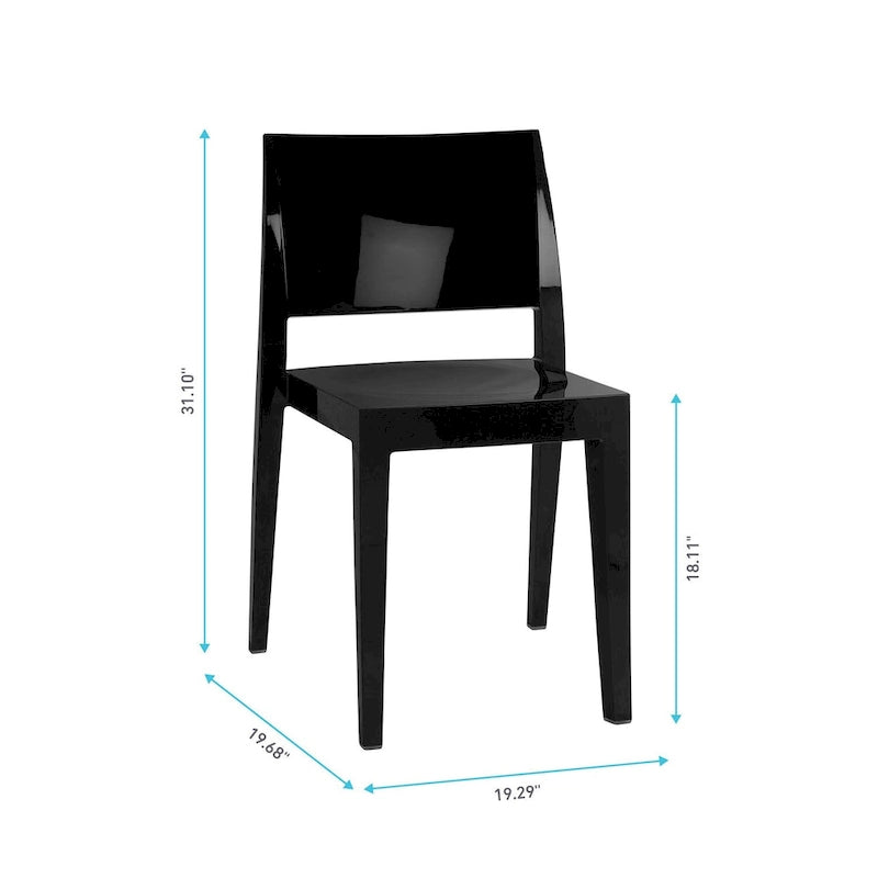 WRGHOME Modern Stacking Patio Dining Side Chair Indoor/Outdoor (Set of 2) - 31.10   H X 19.29   W X 19.68   D