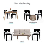 WRGHOME Modern Stacking Patio Dining Side Chair Indoor/Outdoor (Set of 2) - 31.10   H X 19.29   W X 19.68   D