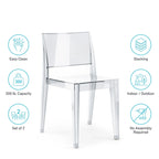 WRGHOME Modern Stacking Patio Dining Side Chair Indoor/Outdoor (Set of 2) - 31.10   H X 19.29   W X 19.68   D