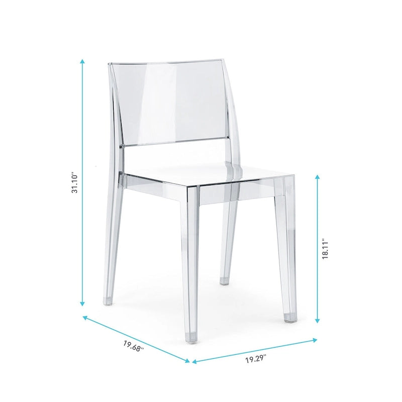 WRGHOME Modern Stacking Patio Dining Side Chair Indoor/Outdoor (Set of 2) - 31.10   H X 19.29   W X 19.68   D