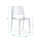 WRGHOME Modern Stacking Patio Dining Side Chair Indoor/Outdoor (Set of 2) - 31.10   H X 19.29   W X 19.68   D