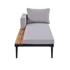 Outdoor Patio Daybed with Acacia Wood Side Spaces