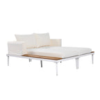 Outdoor Patio Daybed with Acacia Wood Side Spaces