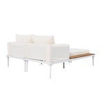 Outdoor Patio Daybed with Acacia Wood Side Spaces