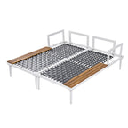 Outdoor Patio Daybed with Acacia Wood Side Spaces