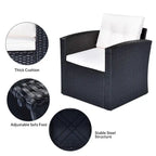 6-Piece All-Weather Wicker PE Rattan Patio Outdoor Conversation Sofa Sectional Set with coffee table and Cushions