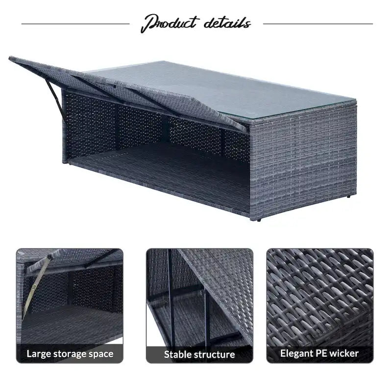 6-Piece All-Weather Wicker PE Rattan Patio Outdoor Conversation Sofa Sectional Set with coffee table and Cushions