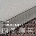 Rattan Patio Chairs with 2 Ottoman - Brown