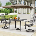 AECOJOY Outdoor Patio Square Dining Table for 4 with 1.6   Umbrella Hole