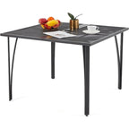 AECOJOY Outdoor Patio Square Dining Table for 4 with 1.6   Umbrella Hole