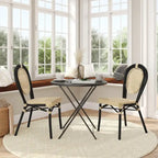 2 Pack All-Weather Commercial Paris Chairs with Metal Frames - N/A