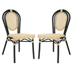 2 Pack All-Weather Commercial Paris Chairs with Metal Frames - N/A