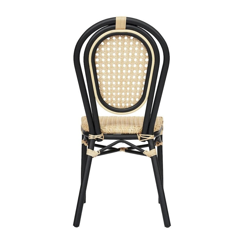 2 Pack All-Weather Commercial Paris Chairs with Metal Frames - N/A