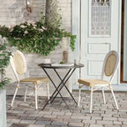 2 Pack All-Weather Commercial Paris Chairs with Metal Frames - N/A