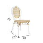 2 Pack All-Weather Commercial Paris Chairs with Metal Frames - N/A