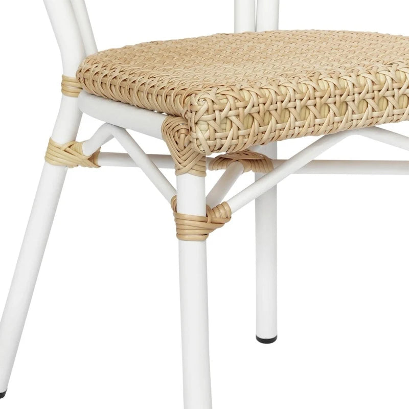 2 Pack All-Weather Commercial Paris Chairs with Metal Frames - N/A