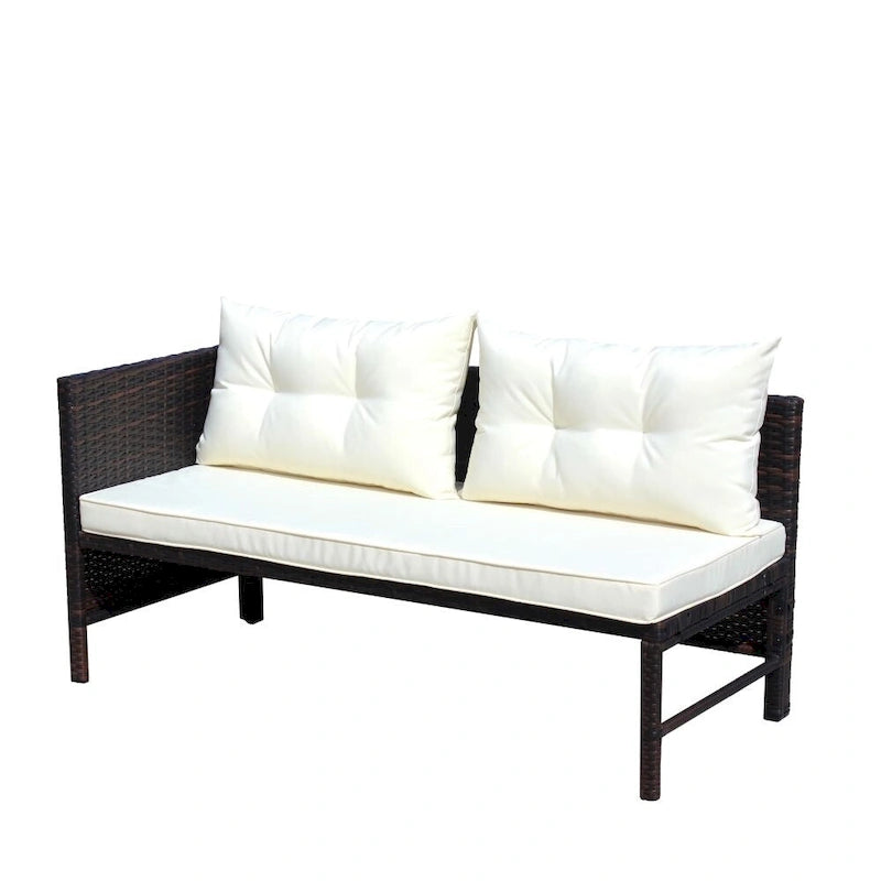 Outdoor Patio Furniture Sets 3 Piece Conversation Set Wicker Ratten Sectional Sofa with Seat Cushions