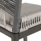 Modern Aluminum Twill Woven Outdoor Bar Stool, Counter Height Chair with Back and Cushion - 40.6 H