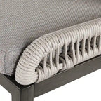 Modern Aluminum Twill Woven Outdoor Bar Stool, Counter Height Chair with Back and Cushion - 40.6 H