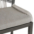 Modern Aluminum Twill Woven Outdoor Bar Stool, Counter Height Chair with Back and Cushion - 40.6 H