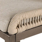 Modern Aluminum Twill Woven Outdoor Bar Stool, Counter Height Chair with Back and Cushion - 40.6 H