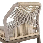 Modern Aluminum Twill Woven Outdoor Bar Stool, Counter Height Chair with Back and Cushion - 40.6 H