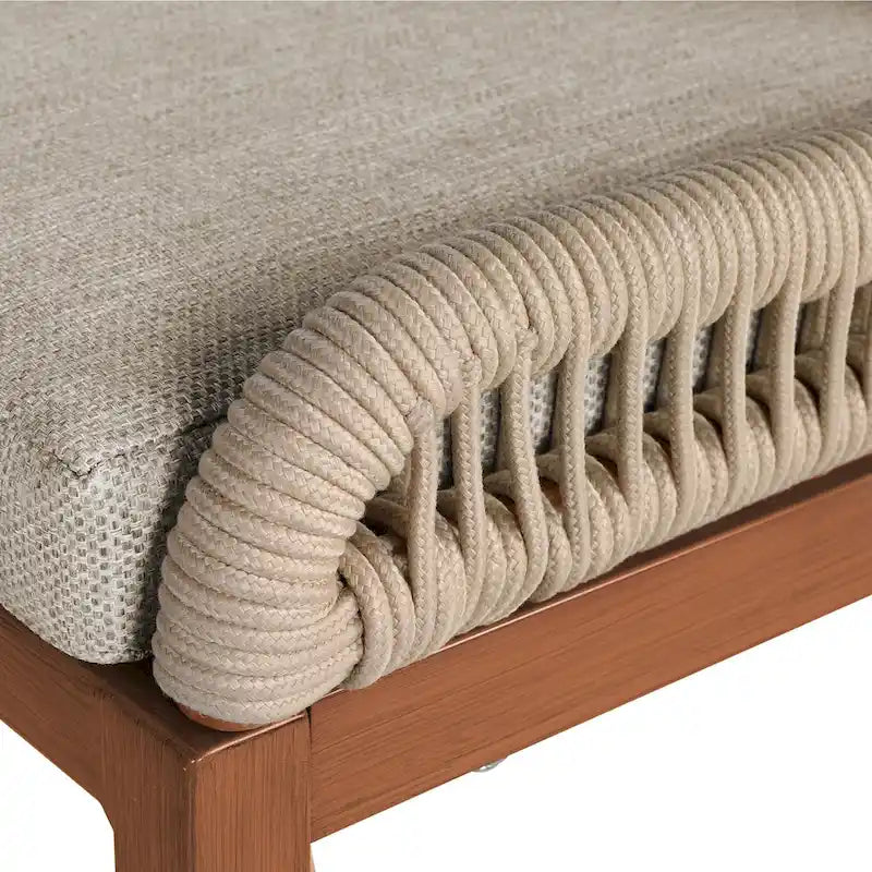 Modern Aluminum Twill Woven Outdoor Bar Stool, Counter Height Chair with Back and Cushion - 40.6 H