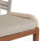 Modern Aluminum Twill Woven Outdoor Bar Stool, Counter Height Chair with Back and Cushion - 40.6 H