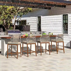 Modern Aluminum Twill Woven Outdoor Bar Stool, Counter Height Chair with Back and Cushion - 40.6 H