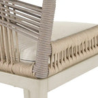Modern Aluminum Twill Woven Outdoor Bar Stool, Counter Height Chair with Back and Cushion - 40.6 H