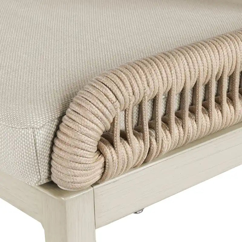 Modern Aluminum Twill Woven Outdoor Bar Stool, Counter Height Chair with Back and Cushion - 40.6 H