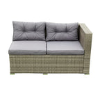 Grey 4-Piece Patio Sectional Wicker Rattan Outdoor Furniture Sofa Set with Storage Box - 47.2   x 25.6   x 25.6