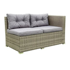 Grey 4-Piece Patio Sectional Wicker Rattan Outdoor Furniture Sofa Set with Storage Box - 47.2   x 25.6   x 25.6