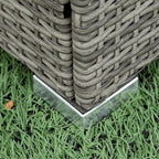 Grey 4-Piece Patio Sectional Wicker Rattan Outdoor Furniture Sofa Set with Storage Box - 47.2   x 25.6   x 25.6