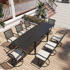 Aluminum Patio Extendable Dining Table with Chair (set of 9)