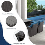 Modular Outdoor Wicker Patio Conversation Set with Table and Sofa, Suitable for patio, garden, outdoor, poolside