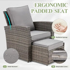 Modular Outdoor Wicker Patio Conversation Set with Table and Sofa, Suitable for patio, garden, outdoor, poolside