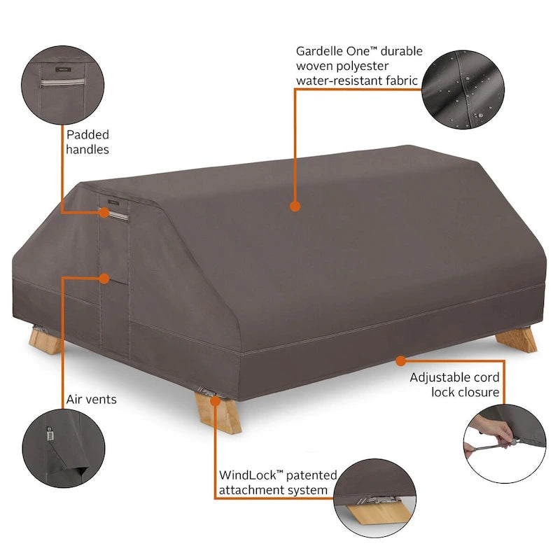 Classic Accessories Ravenna Water-Resistant Rectangle Picnic Table Cover, 72 in. L x 57 in. W x 33 in. H