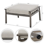 6-Piece Aluminum Patio Conversation Set, 2-Seat Outdoor Couch with Coffee Table and Cushions