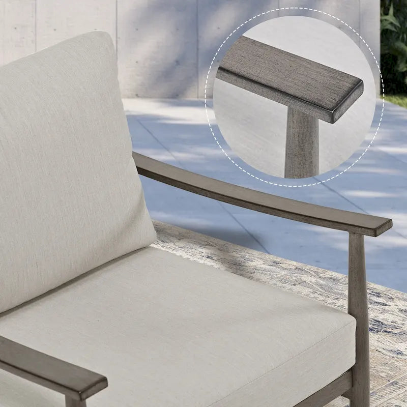 6-Piece Aluminum Patio Conversation Set, 2-Seat Outdoor Couch with Coffee Table and Cushions