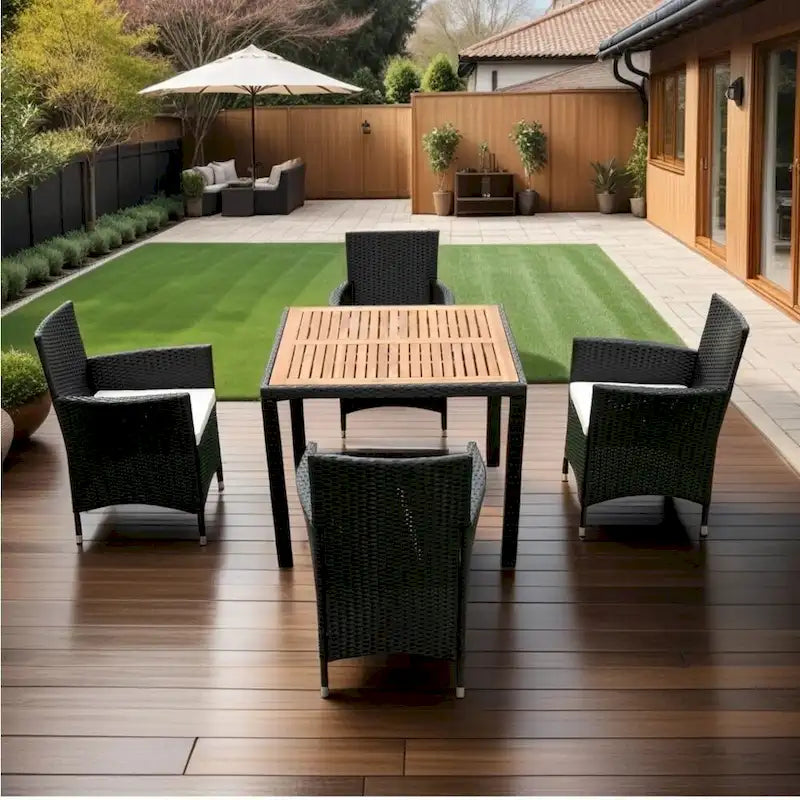 5 Piece Outdoor Patio Wicker Dining Set Patio Wicker Furniture Dining Set