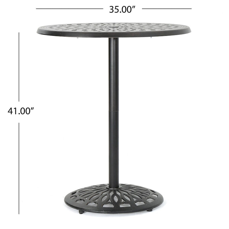 Cast Aluminium 35  Round Bar Table