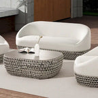 Willow 40.5  Oval Rope Woven Patio Coffee Table