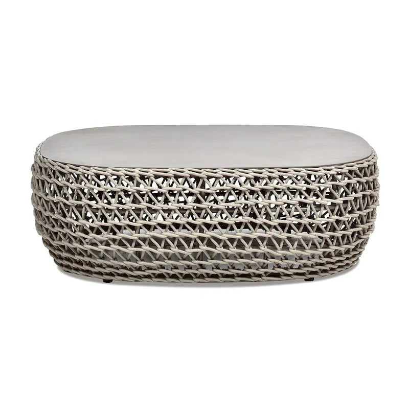Willow 40.5  Oval Rope Woven Patio Coffee Table