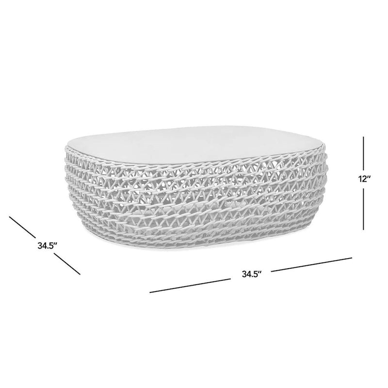 Willow 40.5  Oval Rope Woven Patio Coffee Table