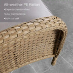 2 Glider Chairs with Rattan Sofa Set - Yellow